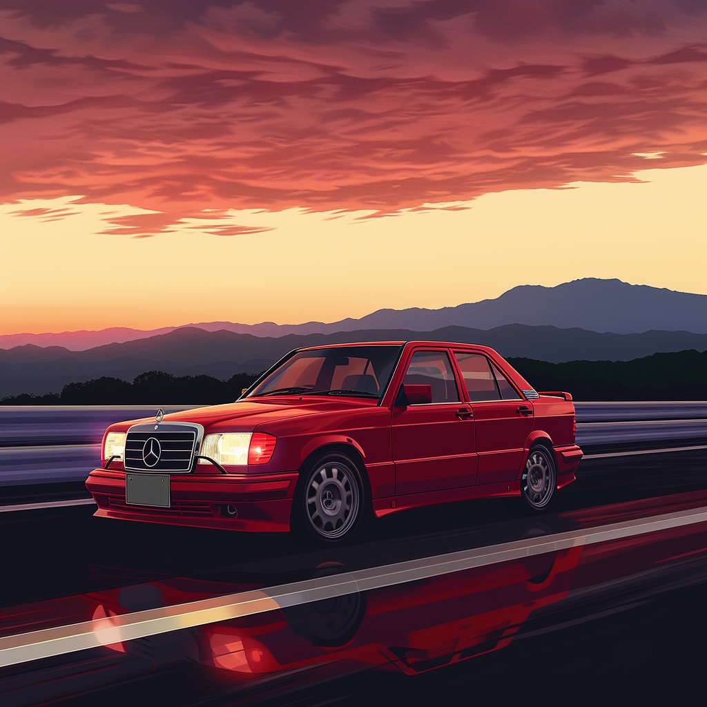 Red Benz Polo